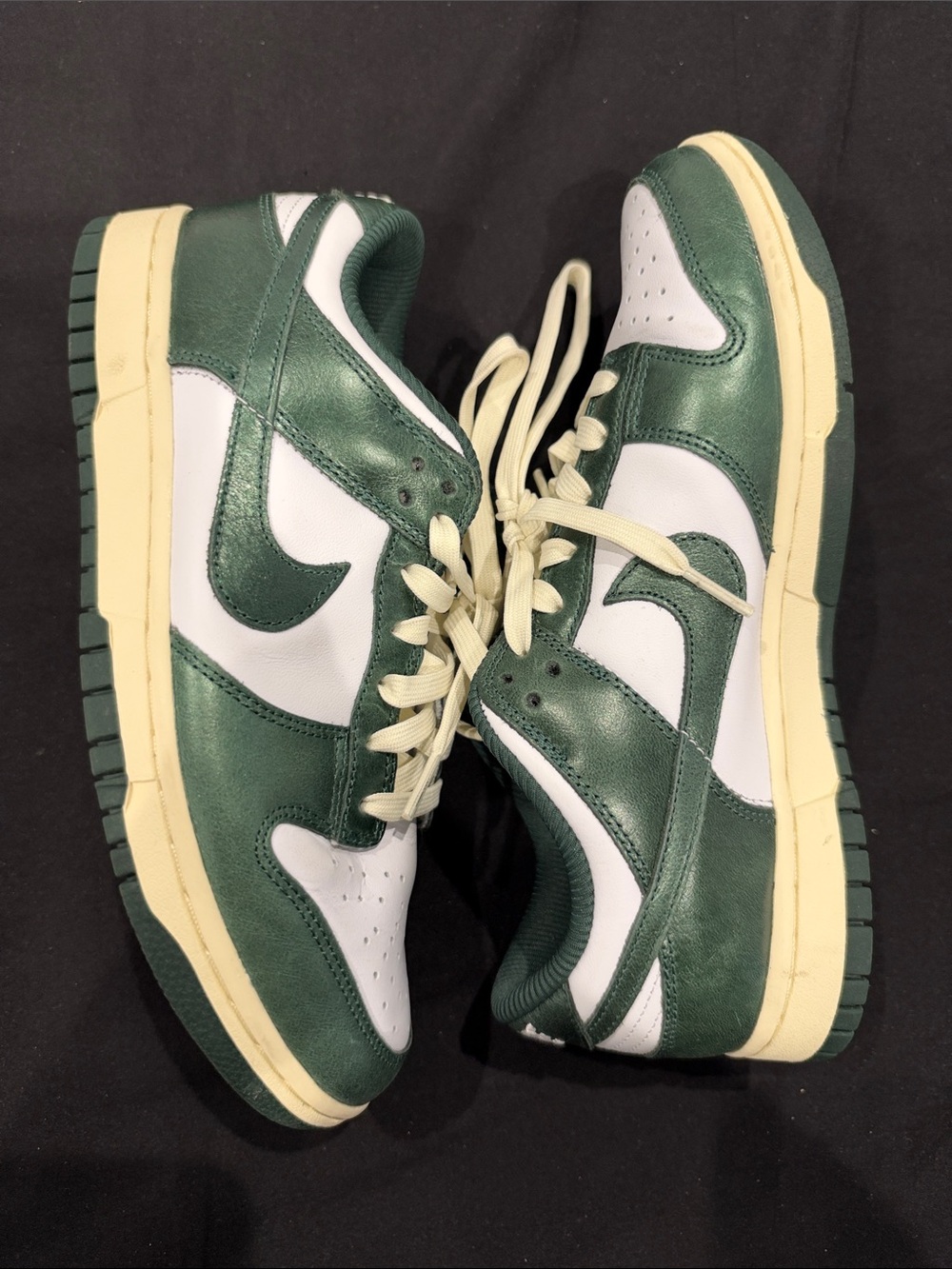 Nike Green and White Low-Top Sneakers Dunks